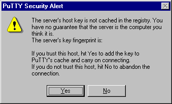 Security warning dialog