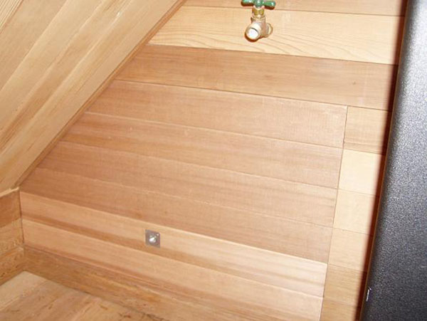 Hidden door in sauna