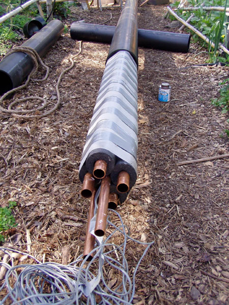 Trench plumbing for solar thermal